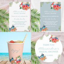TROPICAL FLORAL BEACH BRIDAL SHOWER
