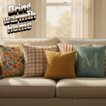Retro Boho Wildflower Mix & Match Throw Pillow Set