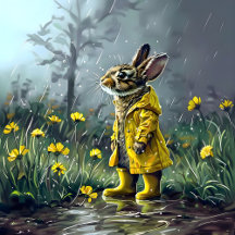 Puddles and Raincoats - A Rabbit's Rainy Day