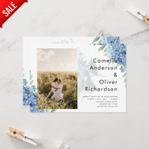 Blue Hydrangea Wedding Invitations