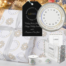 Corporate Logo Holiday Cards and Wrapping Supplies