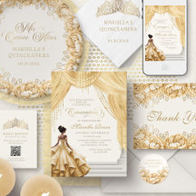 Gold Yellow Princess Tiara Crown Quinceañera