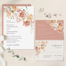 Dusty Pink Rose Floral Wedding Suite