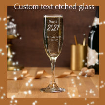 Custom Text New Year's Eve Party Champagne Glass