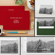 Winter Holiday Cards, Postcards and Envelopes