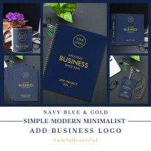 Simple Modern Add Business Logo - Navy Blue & Gold