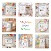Colorful Fun Striped Birthday Party