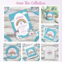 Girly Magical Unicorn Numbered Birthday Party 