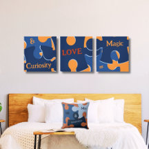 Blue And Orange Wall And Home Decor
