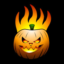 Flaming Halloween Pumpkin