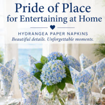 Blue Hydrangea Table Linens & Entertaining Decor