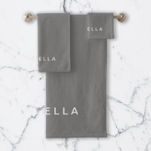 Modern Minimalist Monogram Grey, White 