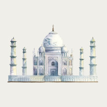 Taj Mahal Typology Watercolor Wedding collection