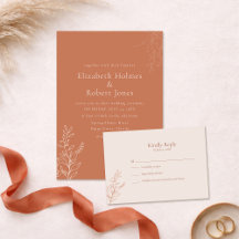 Terracotta Monochrome Botanical Wedding Collection