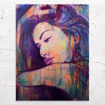 Graffiti Colorful Female Abstract Realism Painting