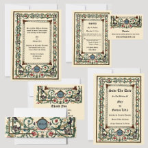 Vintage Medieval Illuminated Style Wedding Suite