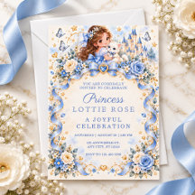 Magical Princess & Kitten Birthday Invitations
