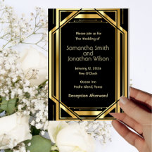 Glamorous Art Deco Gold on Black Vintage Wedding