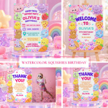 Rainbow Squishy Girl Birthday Party 