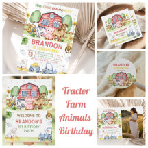 Tractor Farm Animals Birthday Party