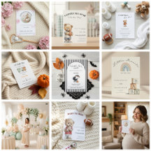 Baby Shower Invitations • Neutral & Seasonal