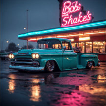 1958 Chevy Apache Custom Truck at Night