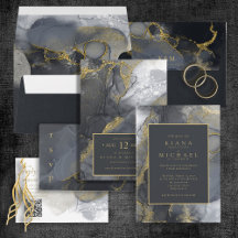 Moody Ink Charcoal Gold Wedding