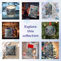 Christmas in a mountain village, polar lights