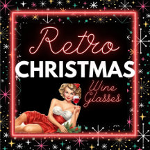 Retro Funny Christmas Wine Glasses