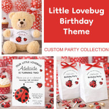 Cute Ladybug Lovebug Girls 2nd Birthday Party
