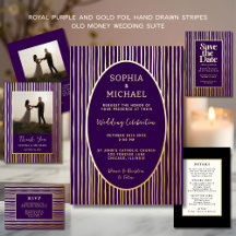 Luxe Lines in Royal Purple Wedding Suite Editable