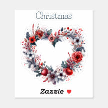 Christmas Floral Wreath - Stickers