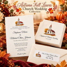 Autumn Fall Leaves Church Wedding