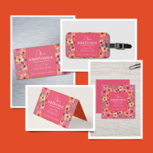 Pink And Orange Watercolor Floral Design