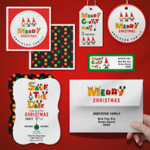 Whimsical Gnomes Save The Date Xmas Collection