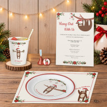 Cute Sloth Christmas Holiday Party