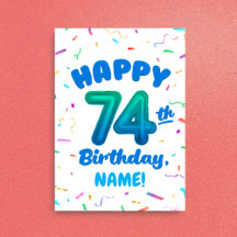 Balloon Numbers Birthday Card, Age 70-79