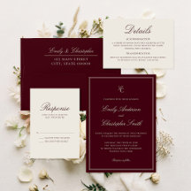Elegant Classic Burgundy Old Money Wedding Suite