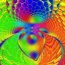 psychedelic heart with fractal and glowing details