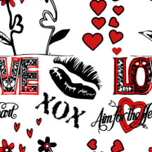 Red Black White Valentine Motif Collection