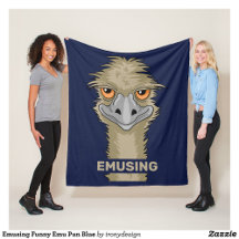 Funny Emu Pun Fleece Blankets