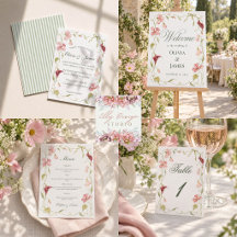 Whimsical Pink Floral Vine Garden Wedding