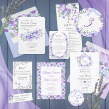Purple & Light Blue Mixed Floral Patterns Wedding 