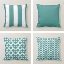 Teal & White Throw Pillows