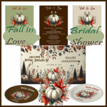 Fall in Love Autumn Leaves Pumpkin Bridal Shower