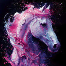 Horse in Pink and Purple Abstract Splendor 2