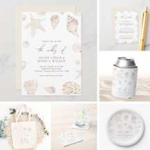 Watercolor Seashells & Pearls Wedding | Engagement