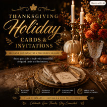 Thanksgiving Holiday Cards & Invitations