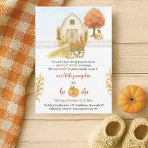 Religious Rustic Fall Gender Reveal Invitations