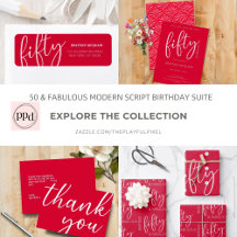 50 and Fabulous Modern Script Birthday Suite